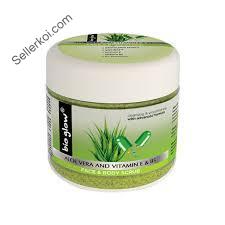 Bio Glow Aloe Vera Face  Body Scrub Vitamin E and B5 UV Protection 150ml